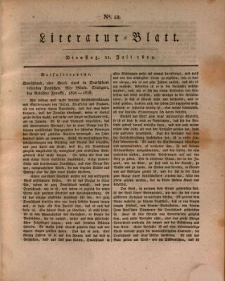 Morgenblatt für gebildete Stände. Literatur-Blatt (Morgenblatt für gebildete Stände) Dienstag 21. Juli 1829