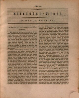 Morgenblatt für gebildete Stände. Literatur-Blatt (Morgenblatt für gebildete Stände) Dienstag 11. August 1829