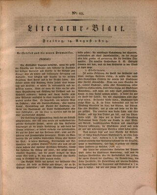 Morgenblatt für gebildete Stände. Literatur-Blatt (Morgenblatt für gebildete Stände) Freitag 14. August 1829