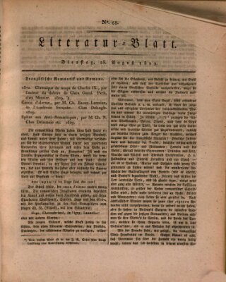 Morgenblatt für gebildete Stände. Literatur-Blatt (Morgenblatt für gebildete Stände) Dienstag 25. August 1829