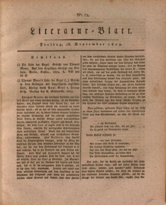 Morgenblatt für gebildete Stände. Literatur-Blatt (Morgenblatt für gebildete Stände) Freitag 18. September 1829