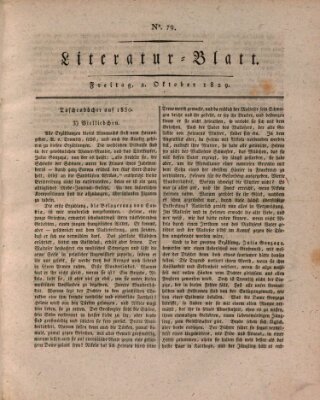 Morgenblatt für gebildete Stände. Literatur-Blatt (Morgenblatt für gebildete Stände) Freitag 2. Oktober 1829