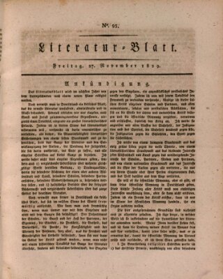 Morgenblatt für gebildete Stände. Literatur-Blatt (Morgenblatt für gebildete Stände) Freitag 27. November 1829