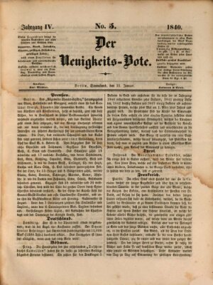 Der Neuigkeitsbote Samstag 11. Januar 1840