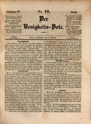 Der Neuigkeitsbote Donnerstag 13. Februar 1840