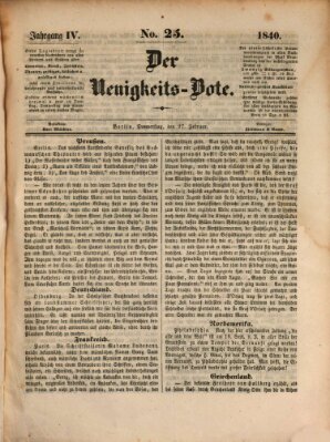 Der Neuigkeitsbote Donnerstag 27. Februar 1840