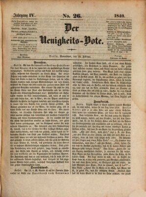 Der Neuigkeitsbote Samstag 29. Februar 1840