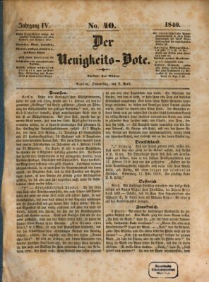 Der Neuigkeitsbote Donnerstag 2. April 1840