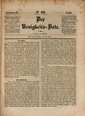 Der Neuigkeitsbote Donnerstag 30. April 1840