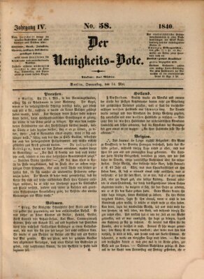 Der Neuigkeitsbote Donnerstag 14. Mai 1840