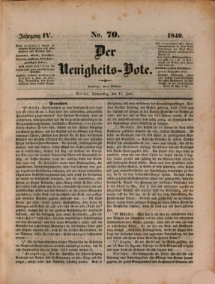 Der Neuigkeitsbote Donnerstag 11. Juni 1840