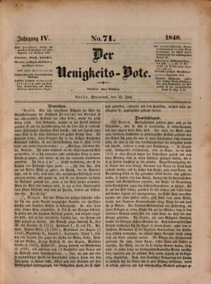 Der Neuigkeitsbote Samstag 13. Juni 1840