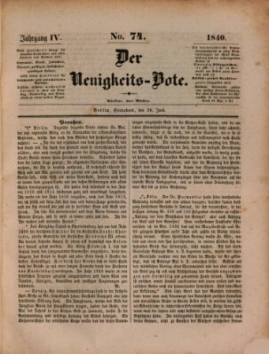 Der Neuigkeitsbote Samstag 20. Juni 1840