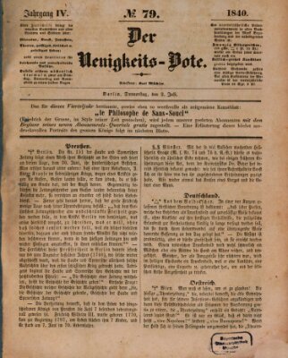 Der Neuigkeitsbote Donnerstag 2. Juli 1840