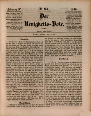 Der Neuigkeitsbote Dienstag 14. Juli 1840