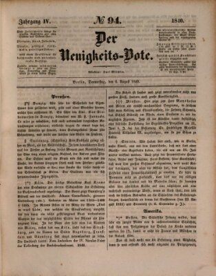 Der Neuigkeitsbote Donnerstag 6. August 1840