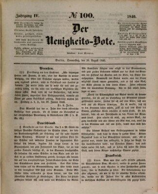 Der Neuigkeitsbote Donnerstag 20. August 1840