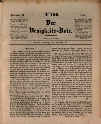 Der Neuigkeitsbote Donnerstag 3. September 1840