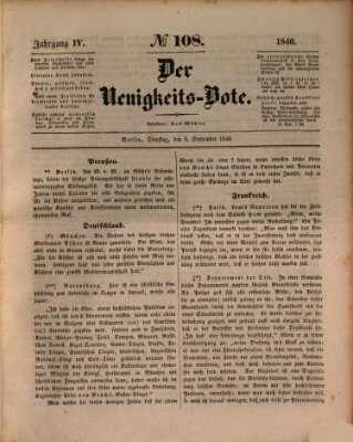 Der Neuigkeitsbote Dienstag 8. September 1840