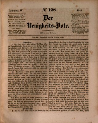 Der Neuigkeitsbote Samstag 24. Oktober 1840