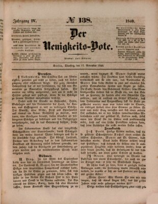 Der Neuigkeitsbote Dienstag 17. November 1840