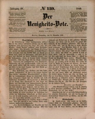 Der Neuigkeitsbote Donnerstag 19. November 1840