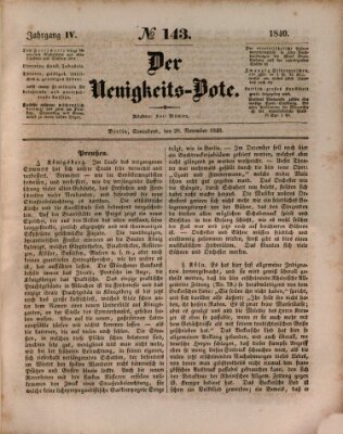 Der Neuigkeitsbote Samstag 28. November 1840