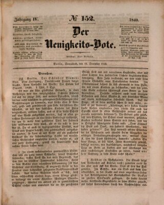 Der Neuigkeitsbote Samstag 19. Dezember 1840