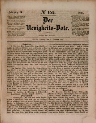 Der Neuigkeitsbote Dienstag 29. Dezember 1840