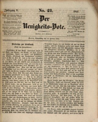 Der Neuigkeitsbote Donnerstag 18. Februar 1841