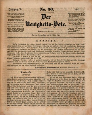 Der Neuigkeitsbote Donnerstag 25. März 1841