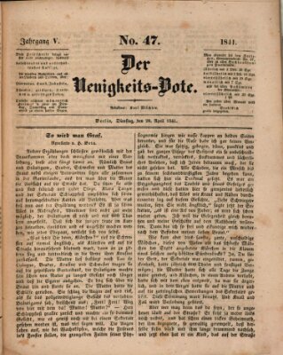 Der Neuigkeitsbote Dienstag 20. April 1841