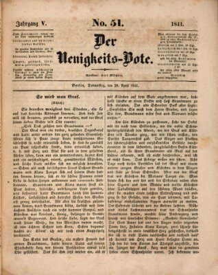 Der Neuigkeitsbote Donnerstag 29. April 1841