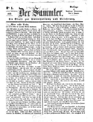 Der Sammler (Augsburger Abendzeitung) Donnerstag 3. Januar 1850