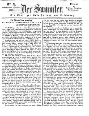 Der Sammler (Augsburger Abendzeitung) Samstag 12. Januar 1850