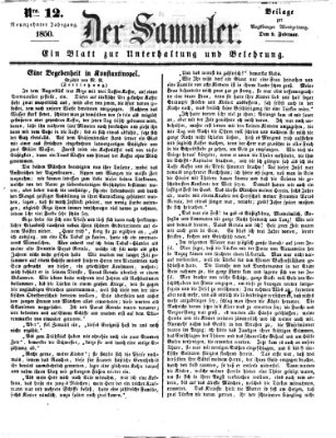 Der Sammler (Augsburger Abendzeitung) Samstag 9. Februar 1850