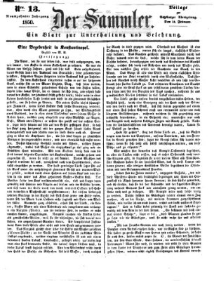 Der Sammler (Augsburger Abendzeitung) Donnerstag 14. Februar 1850