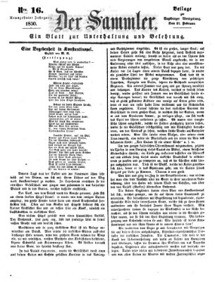 Der Sammler (Augsburger Abendzeitung) Mittwoch 27. Februar 1850