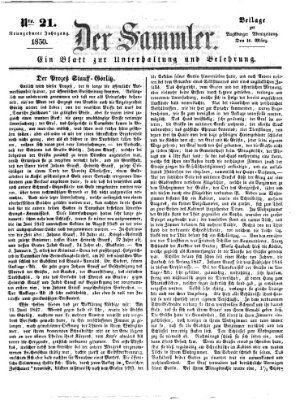 Der Sammler (Augsburger Abendzeitung) Samstag 16. März 1850