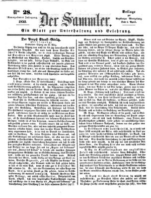 Der Sammler (Augsburger Abendzeitung) Samstag 6. April 1850