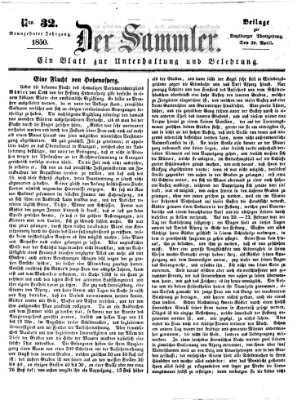 Der Sammler (Augsburger Abendzeitung) Samstag 20. April 1850