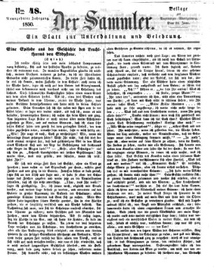 Der Sammler (Augsburger Abendzeitung) Samstag 22. Juni 1850