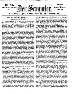 Der Sammler (Augsburger Abendzeitung) Samstag 3. August 1850