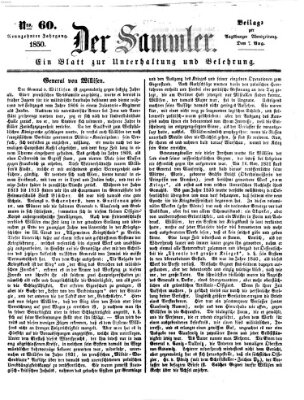 Der Sammler (Augsburger Abendzeitung) Mittwoch 7. August 1850