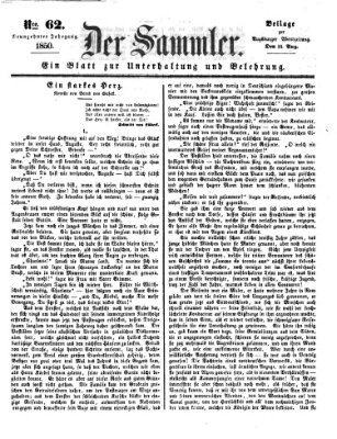 Der Sammler (Augsburger Abendzeitung) Mittwoch 14. August 1850