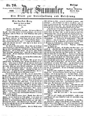 Der Sammler (Augsburger Abendzeitung) Samstag 28. September 1850