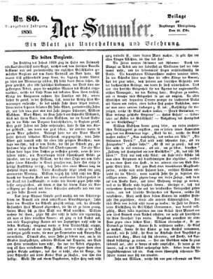 Der Sammler (Augsburger Abendzeitung) Mittwoch 16. Oktober 1850