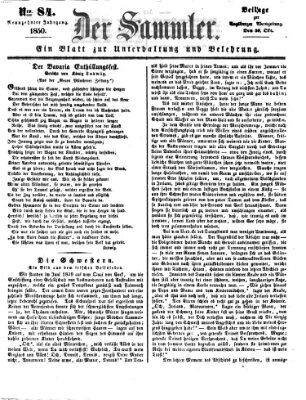 Der Sammler (Augsburger Abendzeitung) Mittwoch 30. Oktober 1850