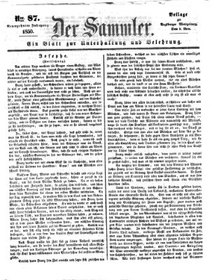 Der Sammler (Augsburger Abendzeitung) Samstag 9. November 1850