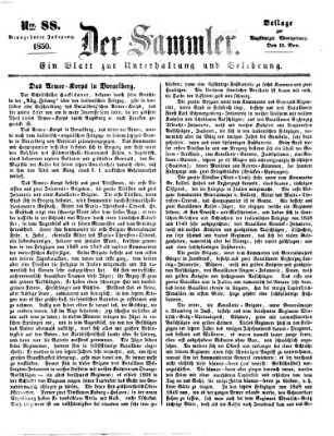 Der Sammler (Augsburger Abendzeitung) Mittwoch 13. November 1850